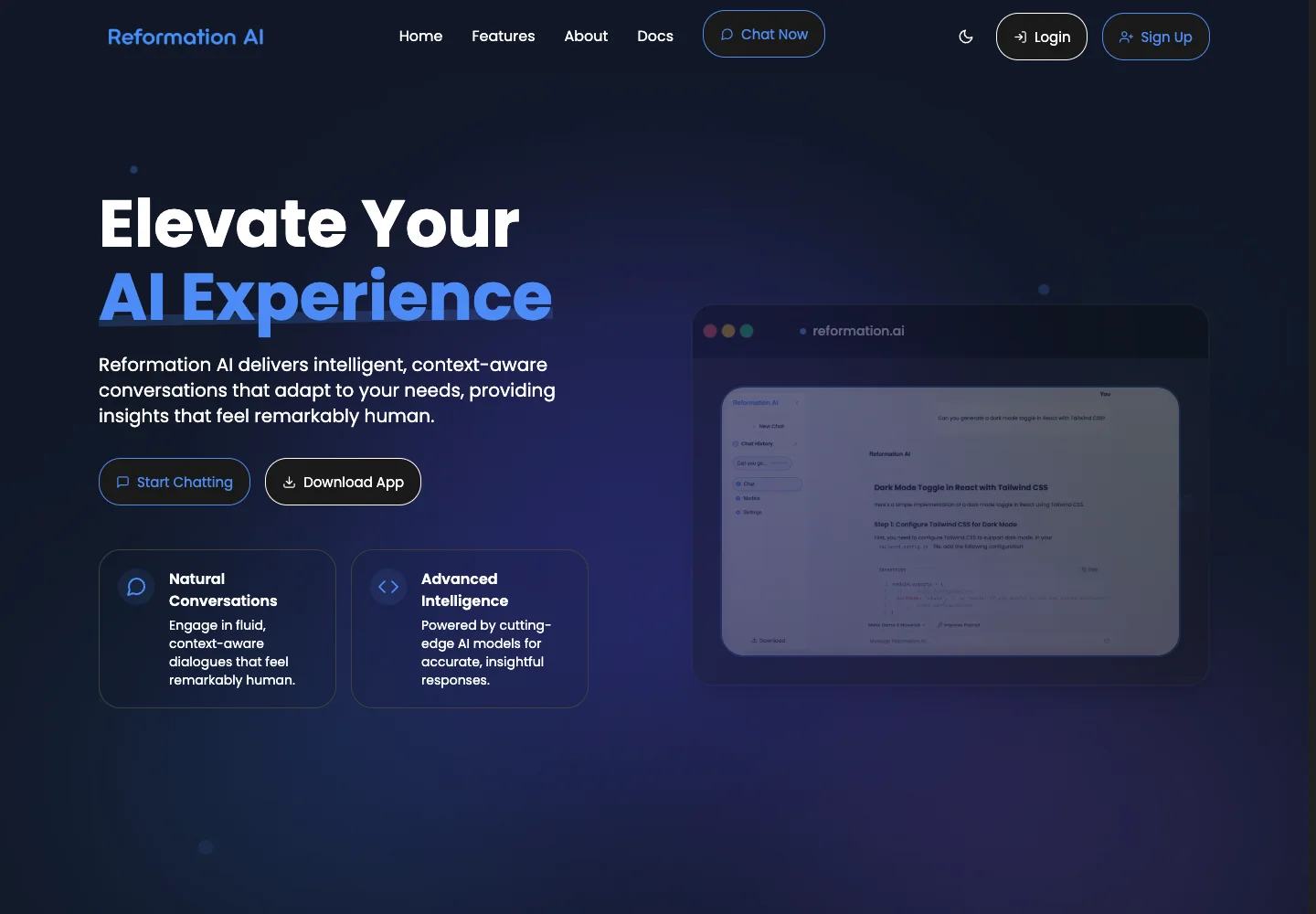 Reformation AI product website